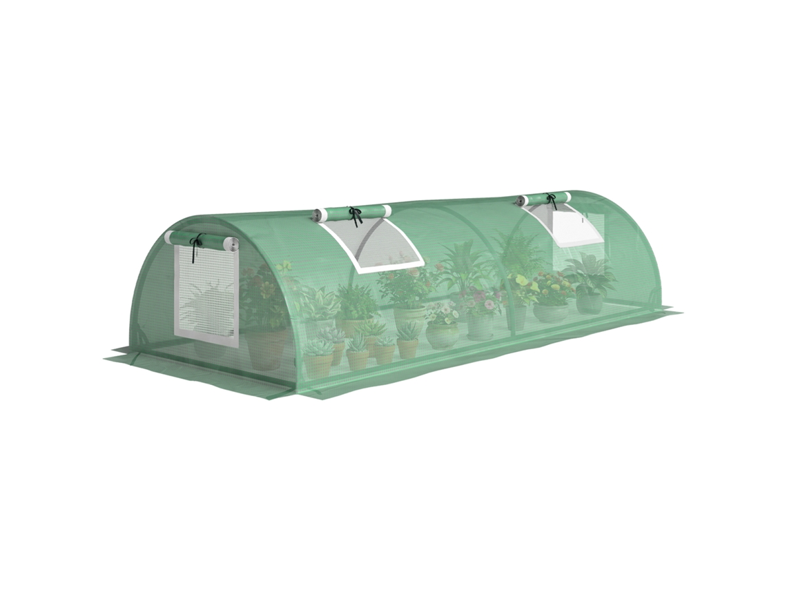 Mini Greenhouse Of Garden Mini Greenhouse Tunnel Has Tomates 200 X 80 X 45 Cm Steel Foot Anti - Uv 4 Doors In Filet Enroulables Green