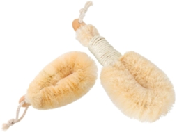 Conjunto De 2 Escovas Corporais Healvian Sisal Natural Para Banho, Fibras Vegetais Esfoliantes, Adequadas Para Uso Seco