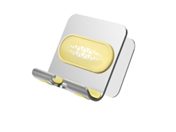 Aetheria suporte de Telefone para Parede Ajustável Sem Furação de Metal para Banheiro Celulares Tablets e Objetos Pequenos B10 Prata Amarelo
