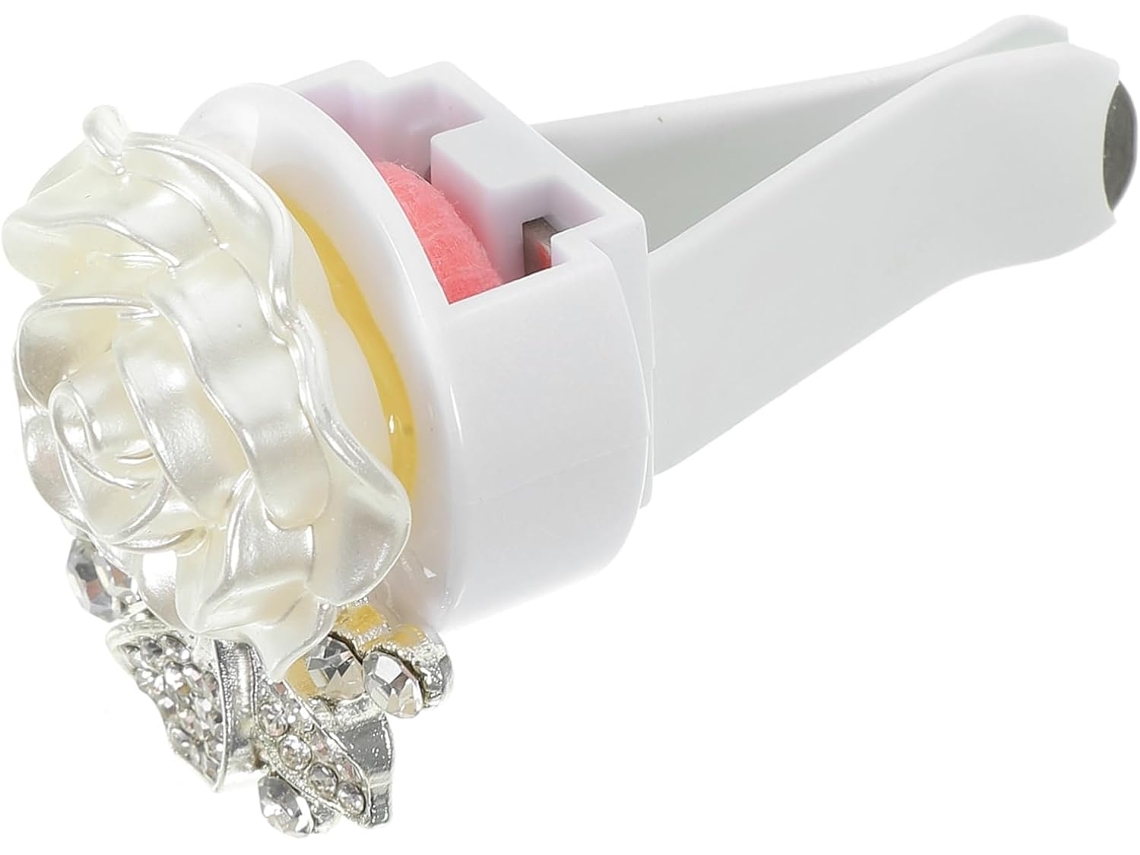 Difusor De Saída De Ar Para Carro Crystal Com Clipe E Ornamento De Flor Rosa.