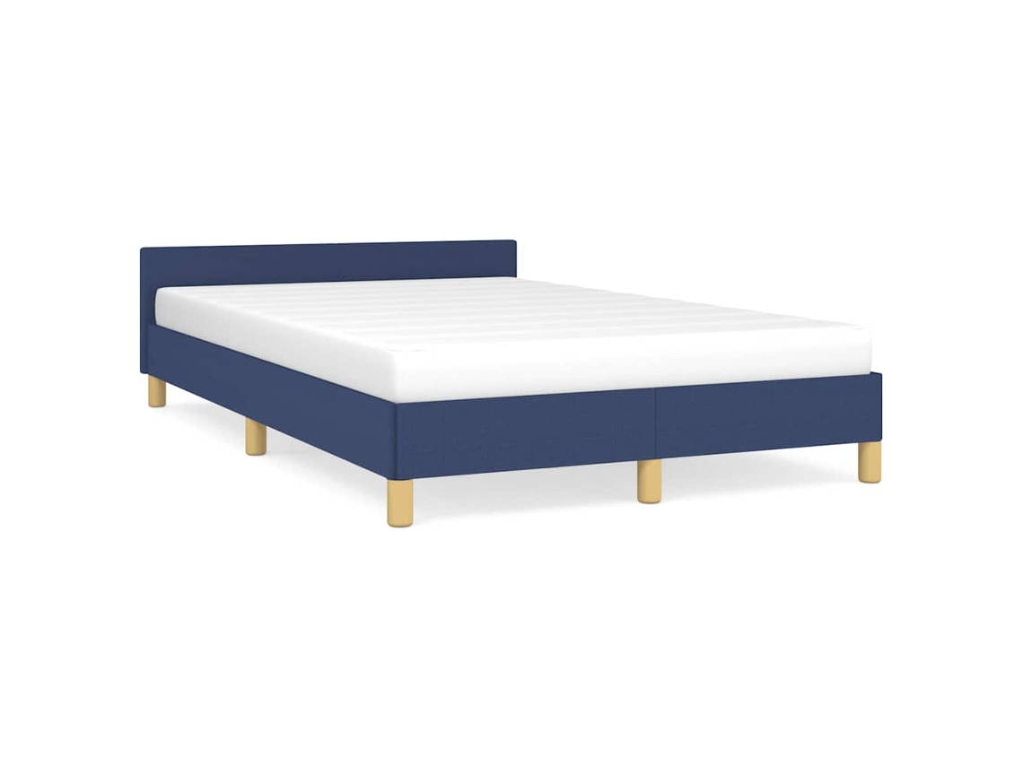 Estrutura de Cama com Cabeceira Tecido Azul 120x200 cm MAISON EXCLUSIVE