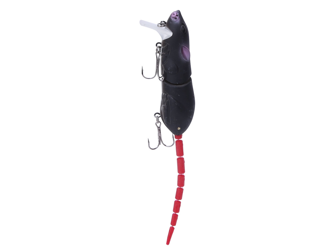 Artificial Bait (bionic Mouse, Multi-section Tail Design) Mouse Bionic Sliced Squid Artificial Bait 15.5g Black With Red Tail