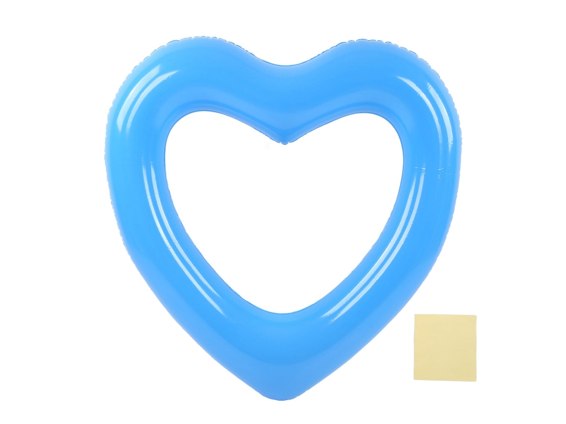 Anel de Natação Coração 120cm Pvc Resistente Azul