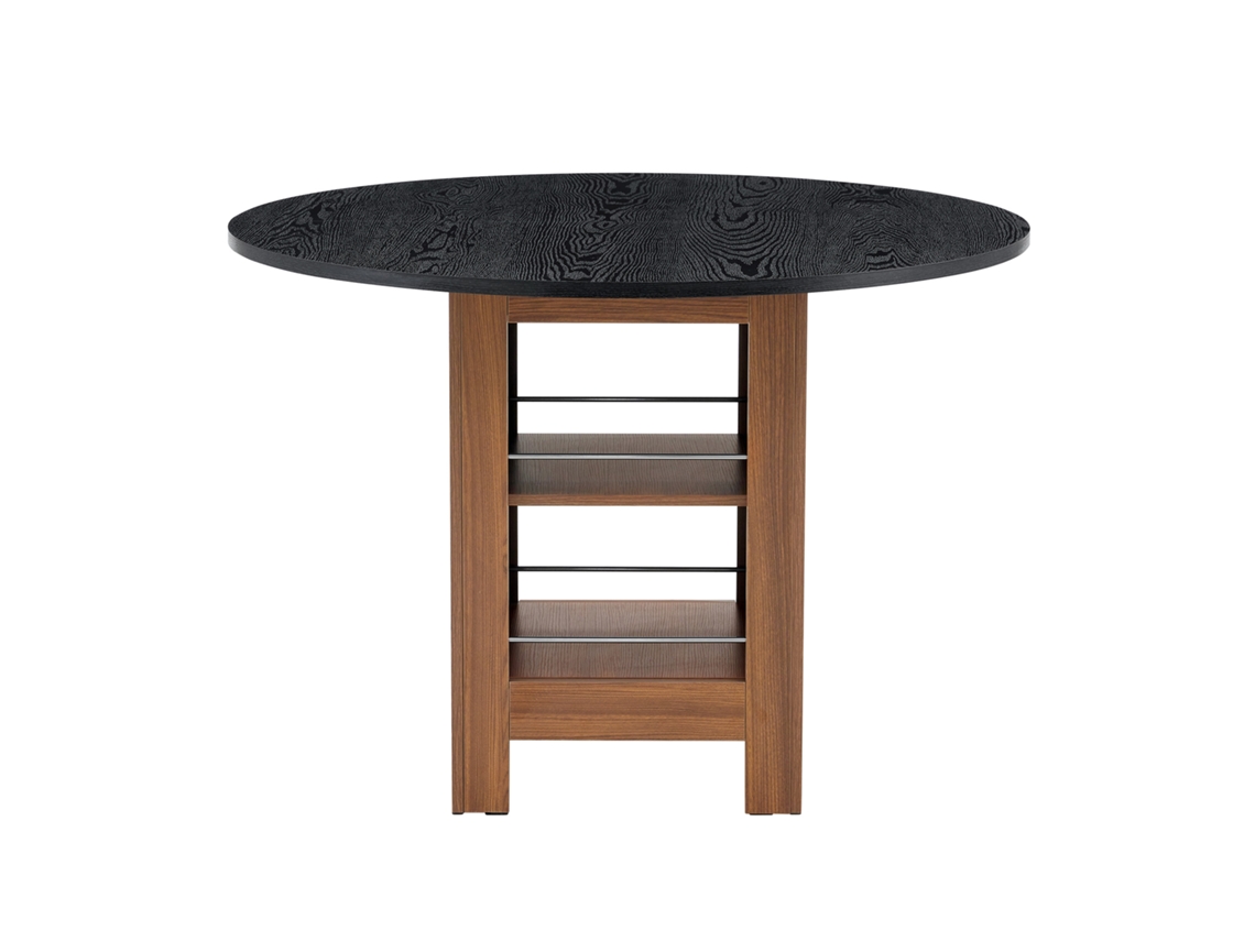Mesa de Jantar Redonda, 100 cm, Prateleira, Estrutura Metálica, PAPRIKA