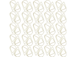 Clips de papel em formato de gota, feitos de metal resistente, dourados, pacote com 100 unidades, ideais para mesa, escola e outros fins.