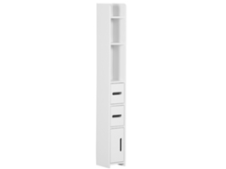 Coluna Casa de Banho Mdf e Melamina de Madeira Cor Branco 15x17x120 cm Kleankin