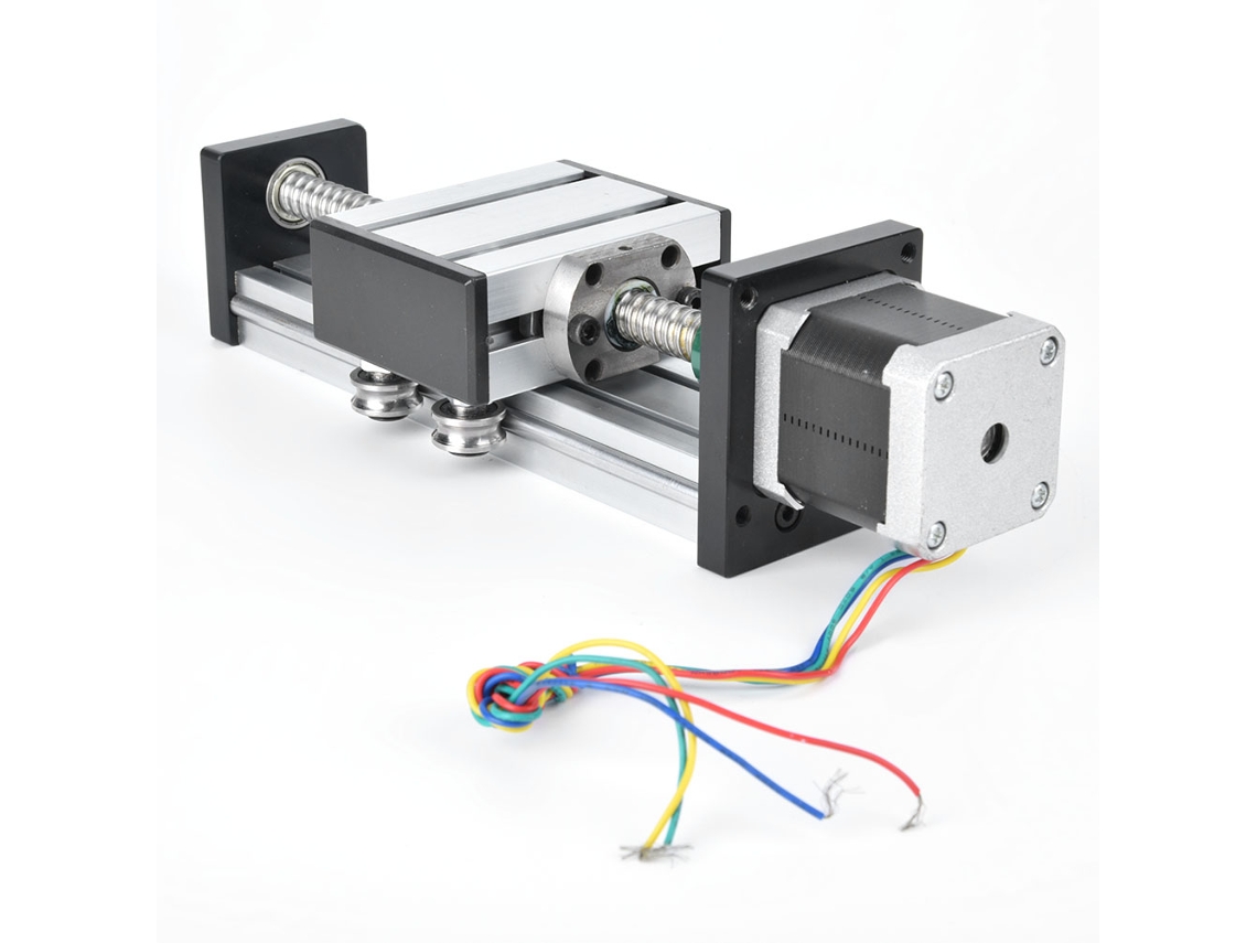 Guia Linear De Rolamento Com Motor 57, Curso 200mm