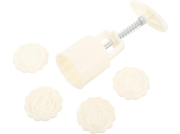 Forma Para Bolo Da Lua Chinês, Formato De Flor, Material Abs E Aço Inoxidável, Adequada Para Assar E Uso Doméstico