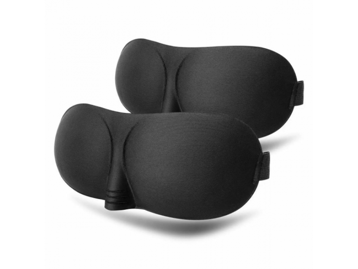 Kit com 2 Máscaras de Dormir, Viagem Preta AQUAFORGE