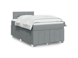 Vidaxl Cama Boxspring Com Colchão 120x190 Cm Tecido Cinzento-claro