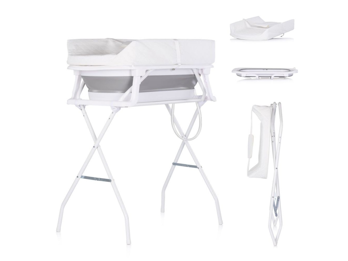 Banheira Sonata Com Suporte E Tapete Muda-fraldas Por Chipolino - Grey