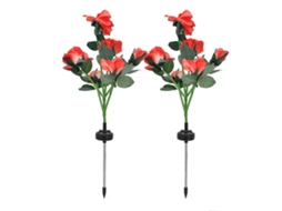 Luzes Solares Em Forma De Rosa Com Led À Prova D'água - Decoração De Jardim Com Laxiscreed