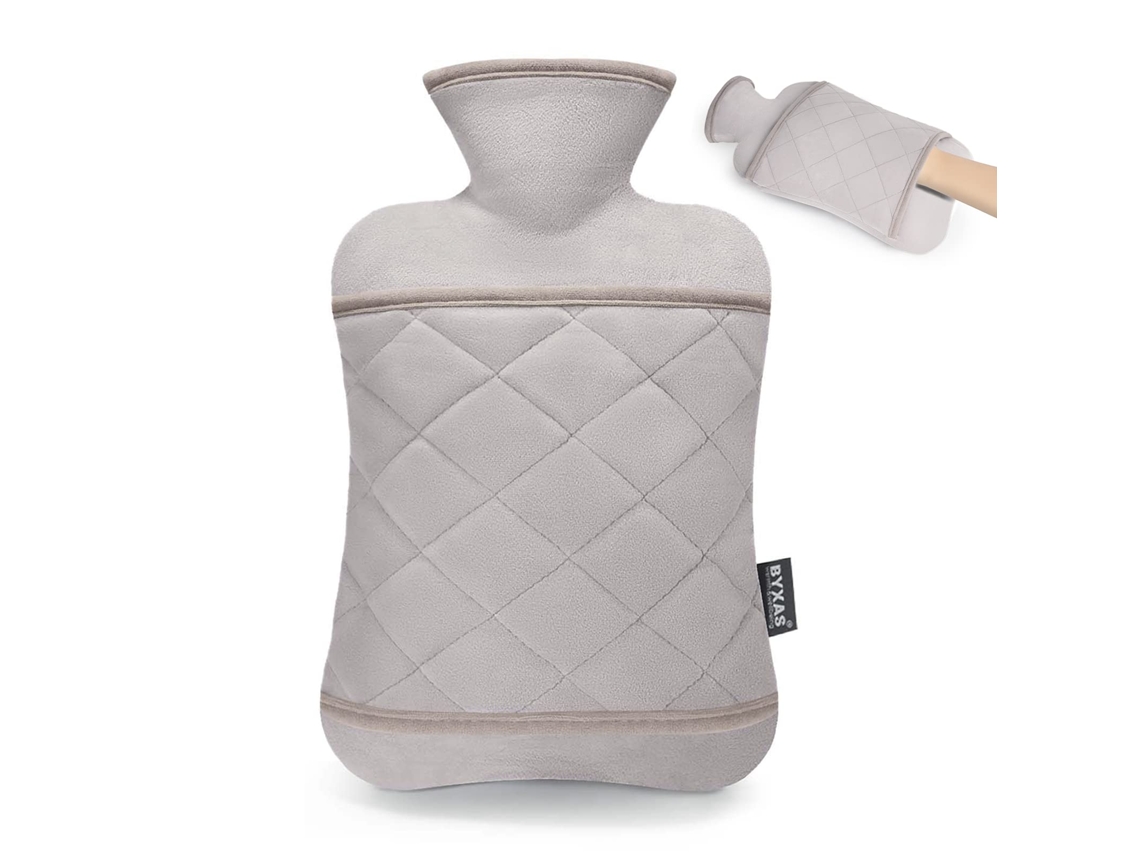 Bolsa De Água Quente Com Tampa Para Bolsa Garrafa De Água De Pvc Sem Bpa De 2,0 L, Material Premium Inodoro, Cinza AQUAFORGE
