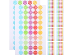 Conjunto Veemoon com 50 adesivos redondos coloridos para reforçar papel em colagens, folhetos soltos, uso escolar e