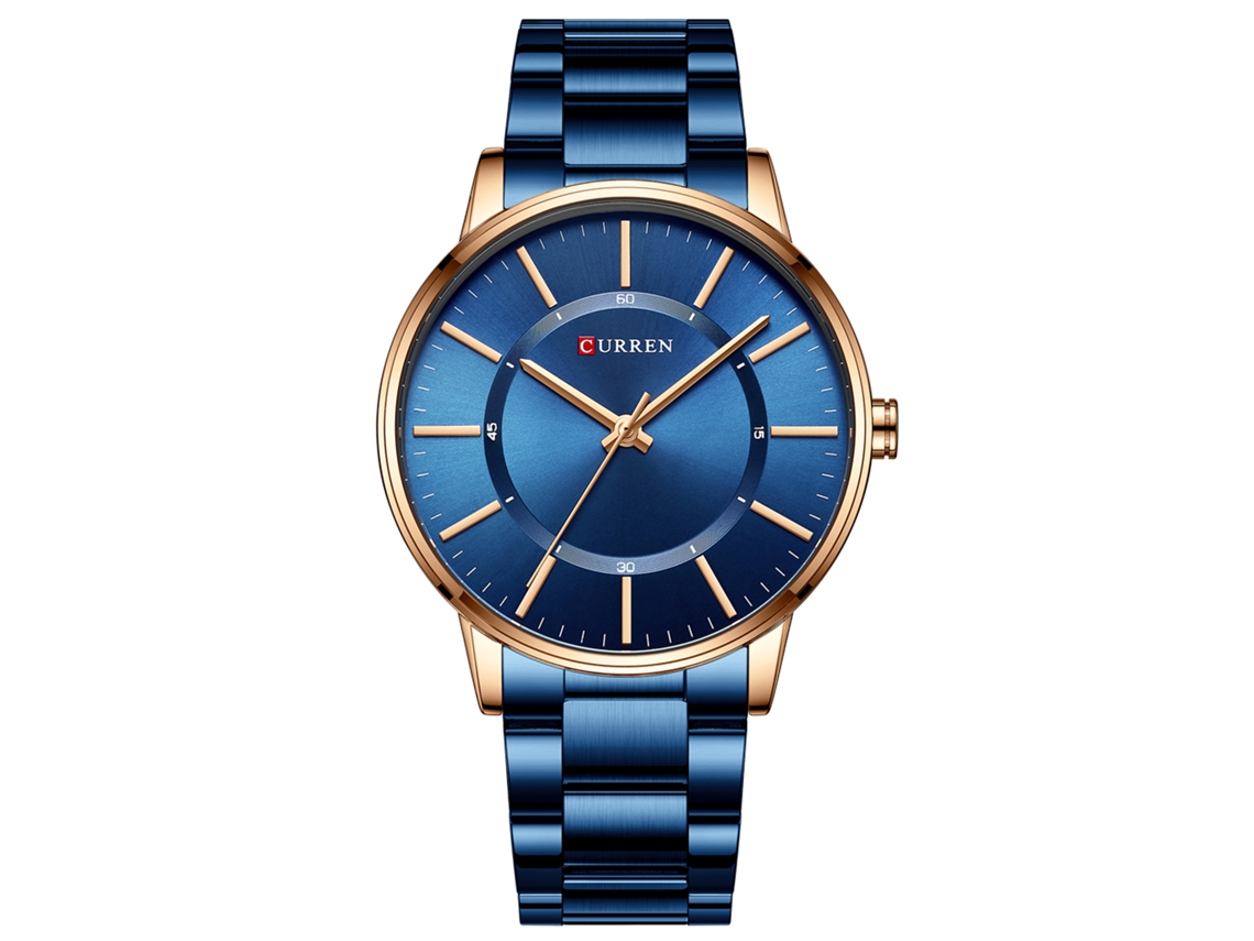 Relógio de Cuarzo Masculino Curren 8385 com Pulseira de Aço Inoxidável 3atm