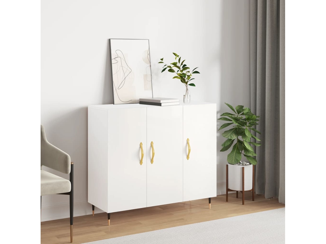 Vidaxl Aparador 90x34x80 Cm Derivados De Madeira Branco