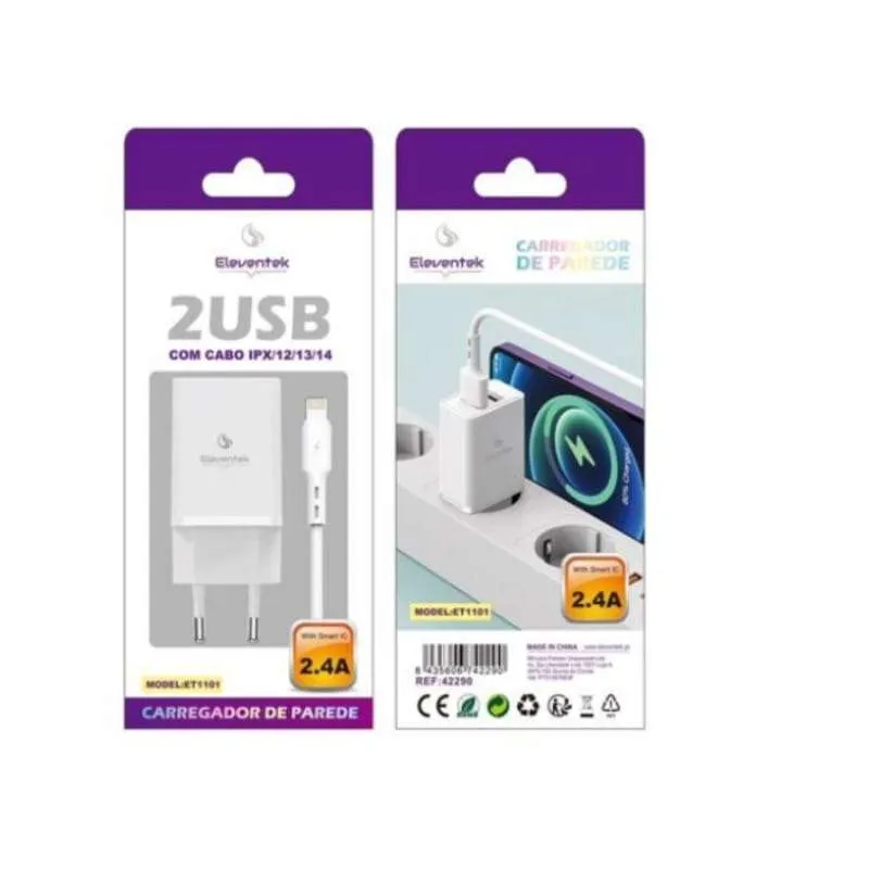 Carregador Dual Usb Ipx Para Apple Eleventek