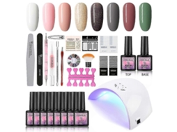 Uv Gel Nail Polish Set, 36 W, Led Lamp, Starter For Design, 8 piece Set GOKOCO