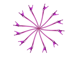 12 Peças/conjunto Pinças Para Cabeleireiro Clips De Seccionamento Ferramentas De Estilo Acessórios De Cabelo (vermelho Rosa)