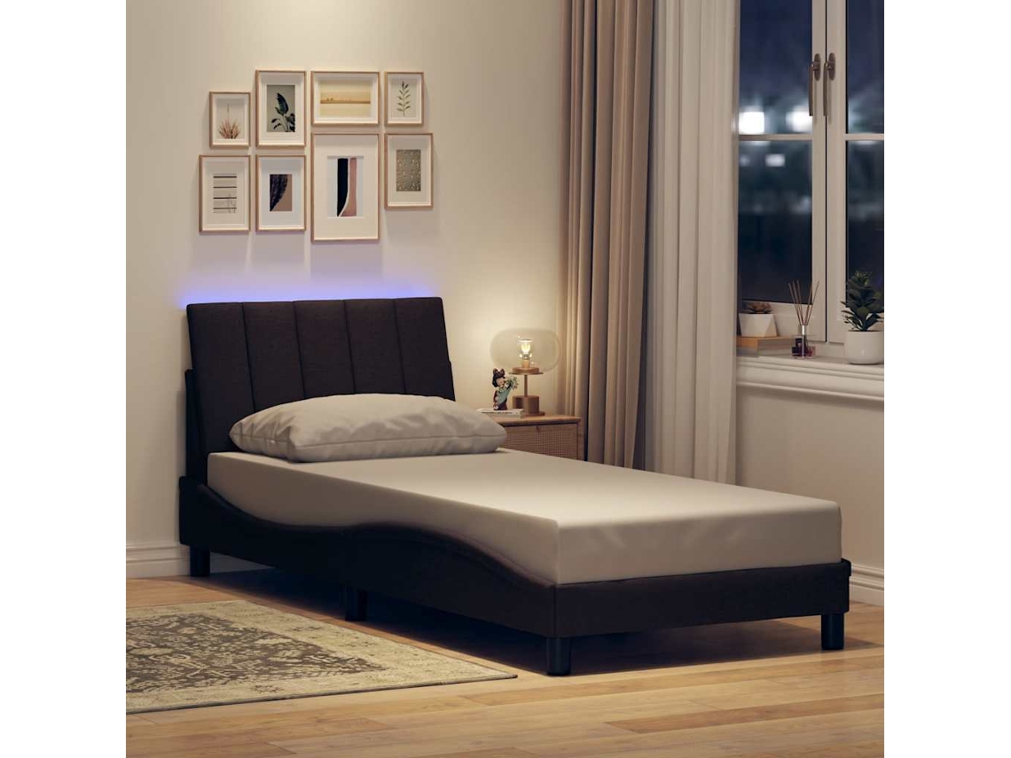 Vidaxl Estrutura de Cama Sem Colchão Hanko 90x200 Cm Tecido Castanho escuro