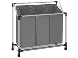 Laundry Basket, Laundry Baskets Vidaxl Cinzeto Aço (n/a)