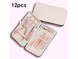 Kit De 12 Ferramentas De Manicure E Pedicure Portátil Em Aço Inoxidável Para Cuidados Com Unhas, Pés E Rosto