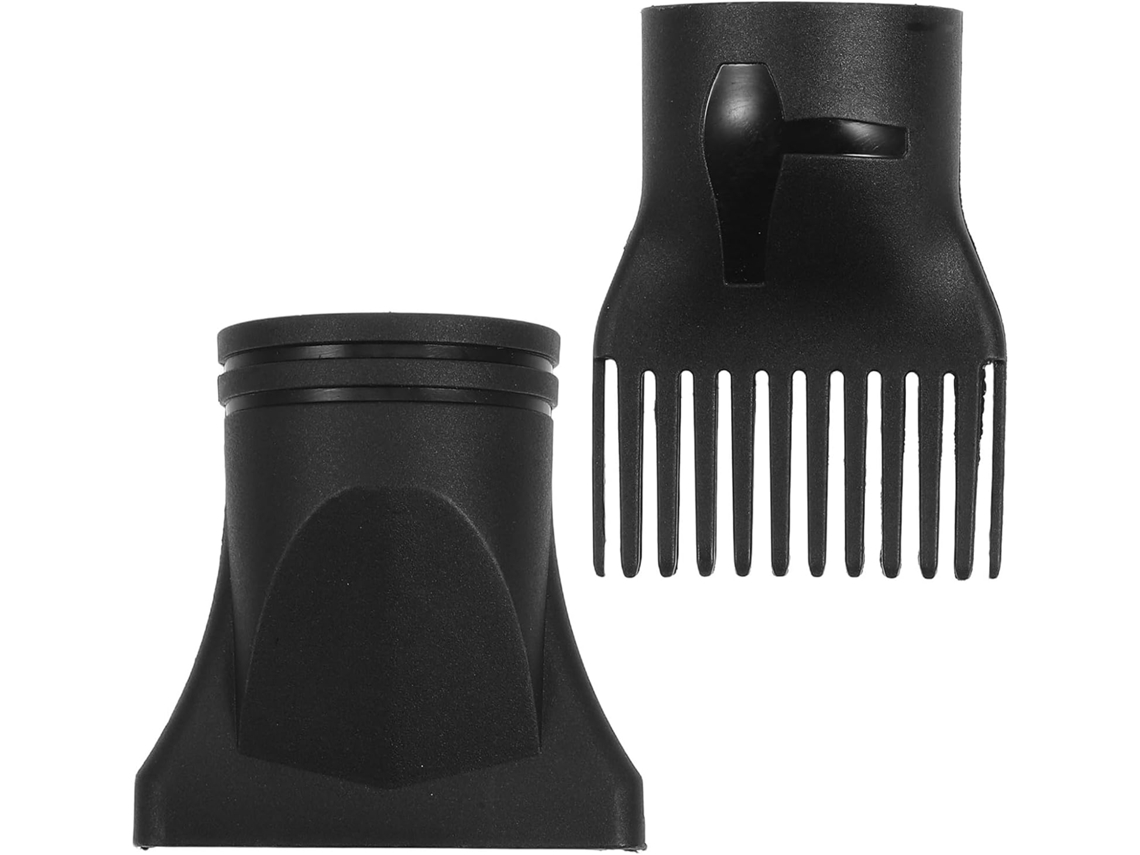 Conjunto De 2 Peças De Difusor Para Secador De Cabelo Em Plástico Preto Com Bocal Circular.