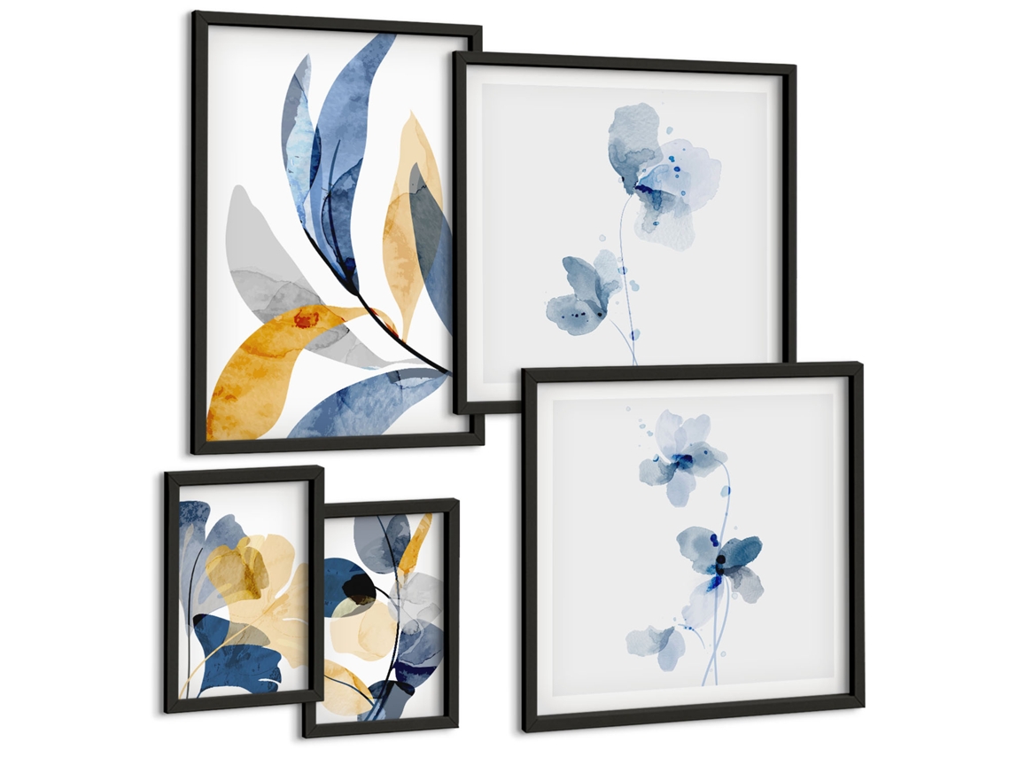 Conjunto De Pinturas Motivos Vegetais Interiores Pastel Espelharte (5 Peças)