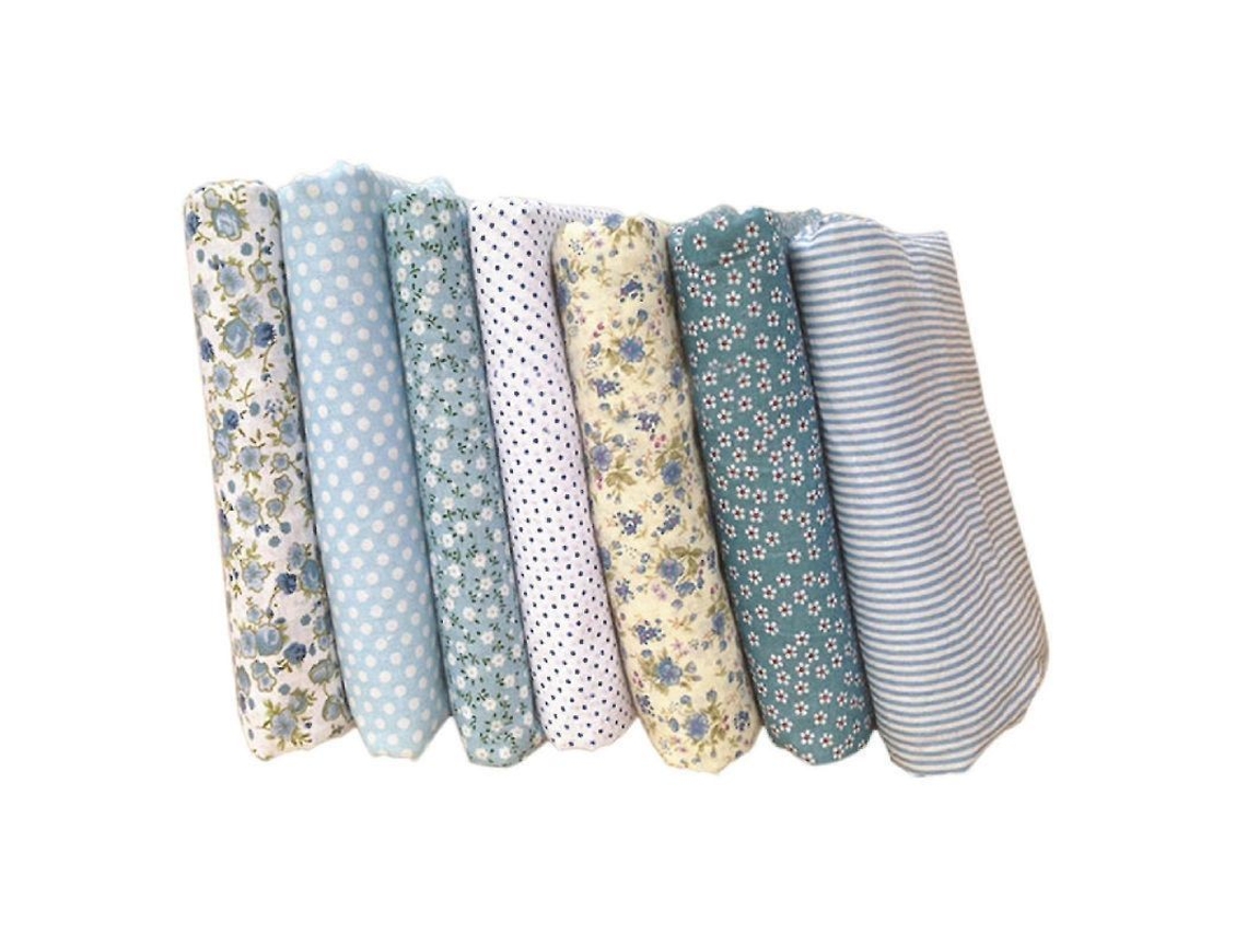 Conjunto de 7 Tecidos de Algodão com Padrões Diferentes para Costura e Patchwork Manual