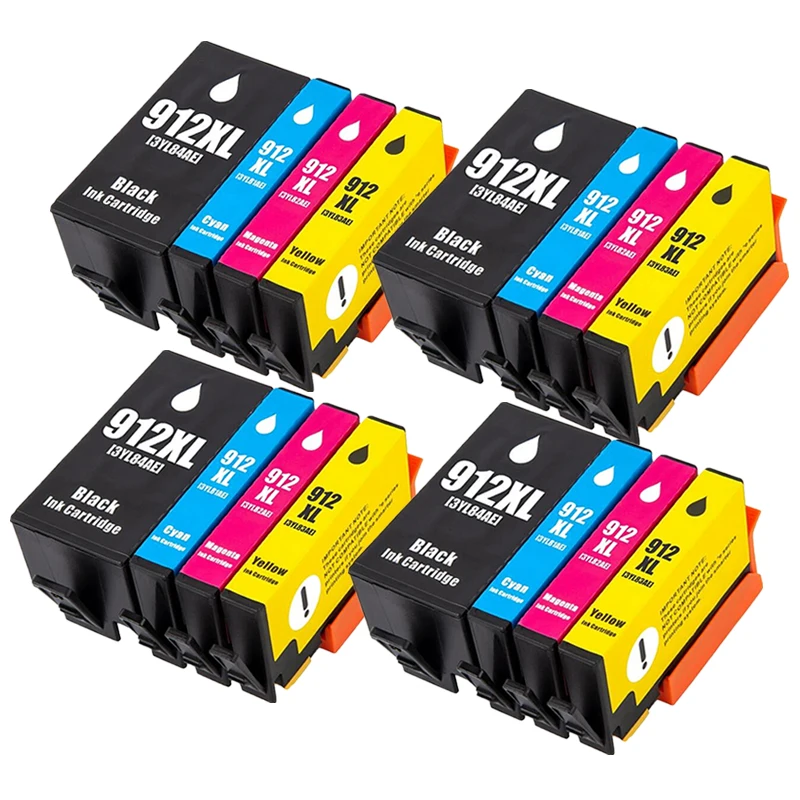 Conjunto de 4 Tinteiros 912xl Compatíveis com as Impressoras Hp Officejet 8010, 8012, 8013, 8014, 8015, 8017 e 8018. MDUG