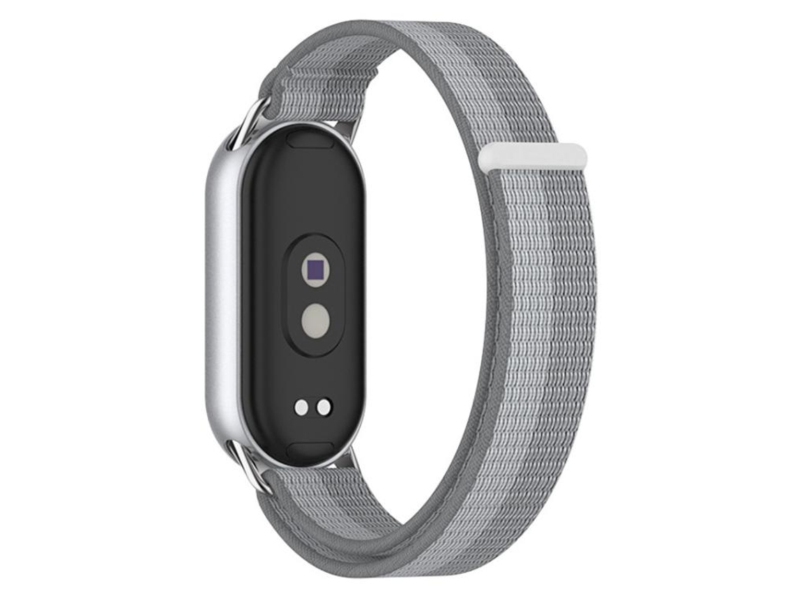 Bracelete Para Xiaomi Smart Band 10/9/8/nfc - Nylon Trançado - Conector De Metal Prata Oficial