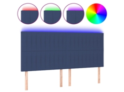 Led Headboard, Led Headboards Vidaxl Azul Tecido (200 X 5 X 118/128 Cm)
