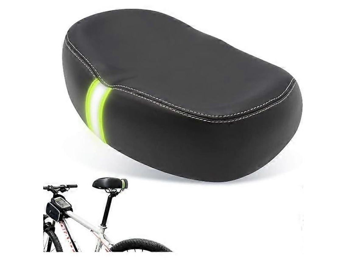 Rebe-asiento Amplio Y Cómodo Sin Nariz Para Bicicleta Con Acolchado De Espuma De Memoria Resistente Al Agua Y Reflectante Blanco