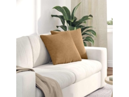 Vidaxl Travesseiros De Sofá 2 Pcs Castanho 45 X 45 Cm