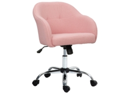 Cadeira de Escritório CHEZMOI em rosa, altura ajustável, assento e encosto acolchoados