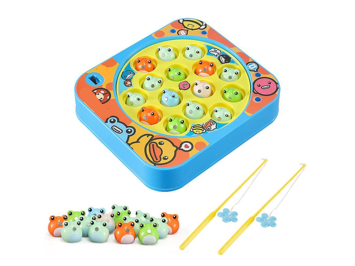 Walshlxq brinquedo de Pesca Magnética para Crianças com Placa Musical Giratória, Brinquedo de Lazer Ao Ar Livre