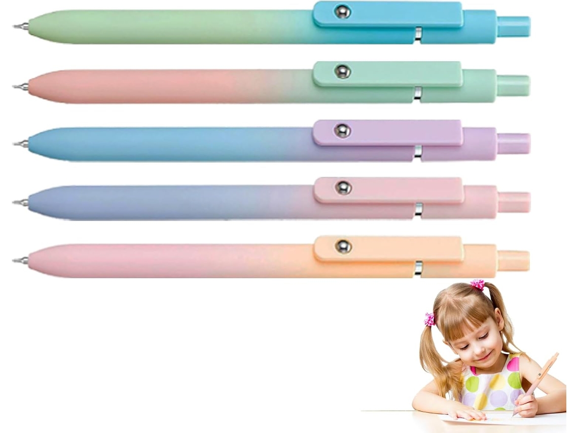 5 Caneta de Tinta Gel em Preta, Canetas em Gel, Tinta Preta CHABERLU