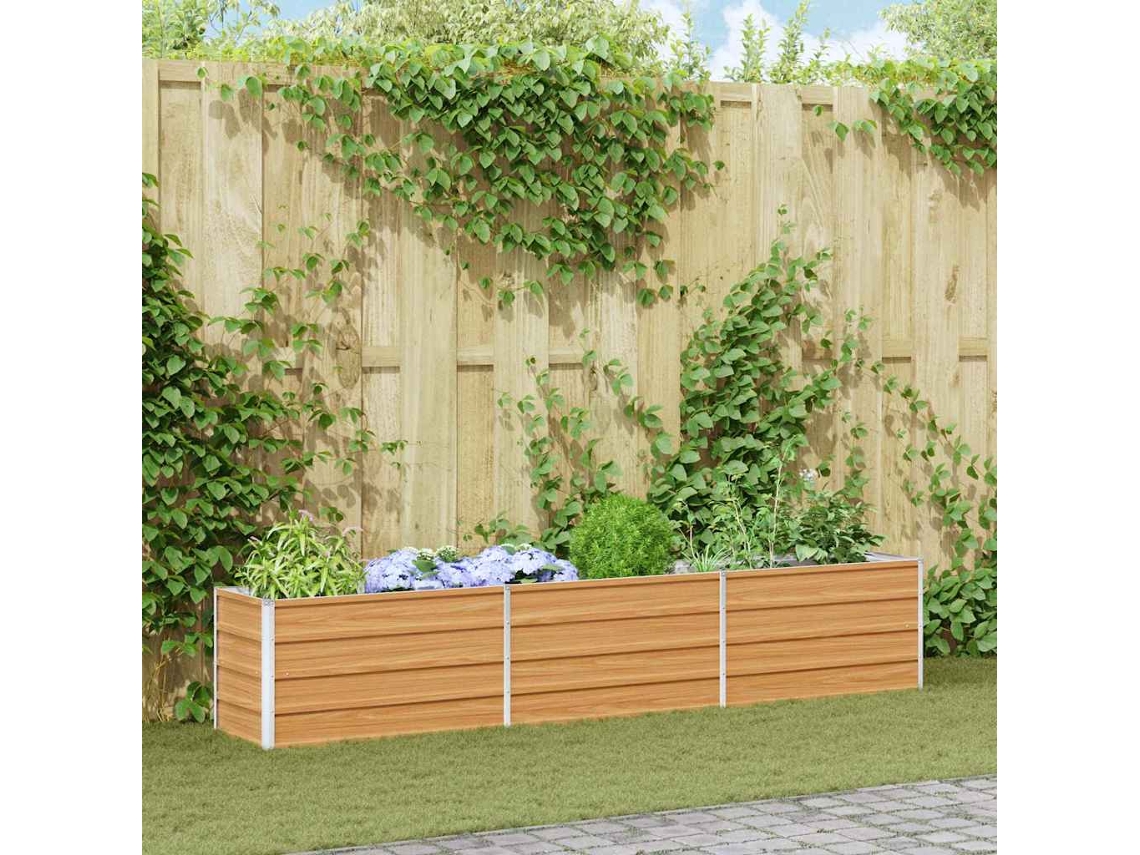 Vidaxl Canteiro De Jardim Elevado Marrom Claro 240 X 40 X 45 Cm
