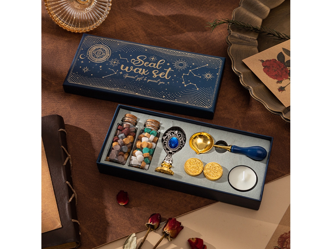 Kit De Selos De Cera Com 3 Selos E Pérolas De Cera Colher/candeeiro Para Cartões Convites Casamento Presentes Artesanato
