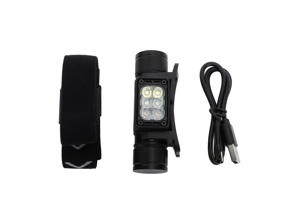 Lanterna Frontal Led Recarregável 7 Modos À Prova D'água Leve para Camping Hiking Pesca | S/MARCA