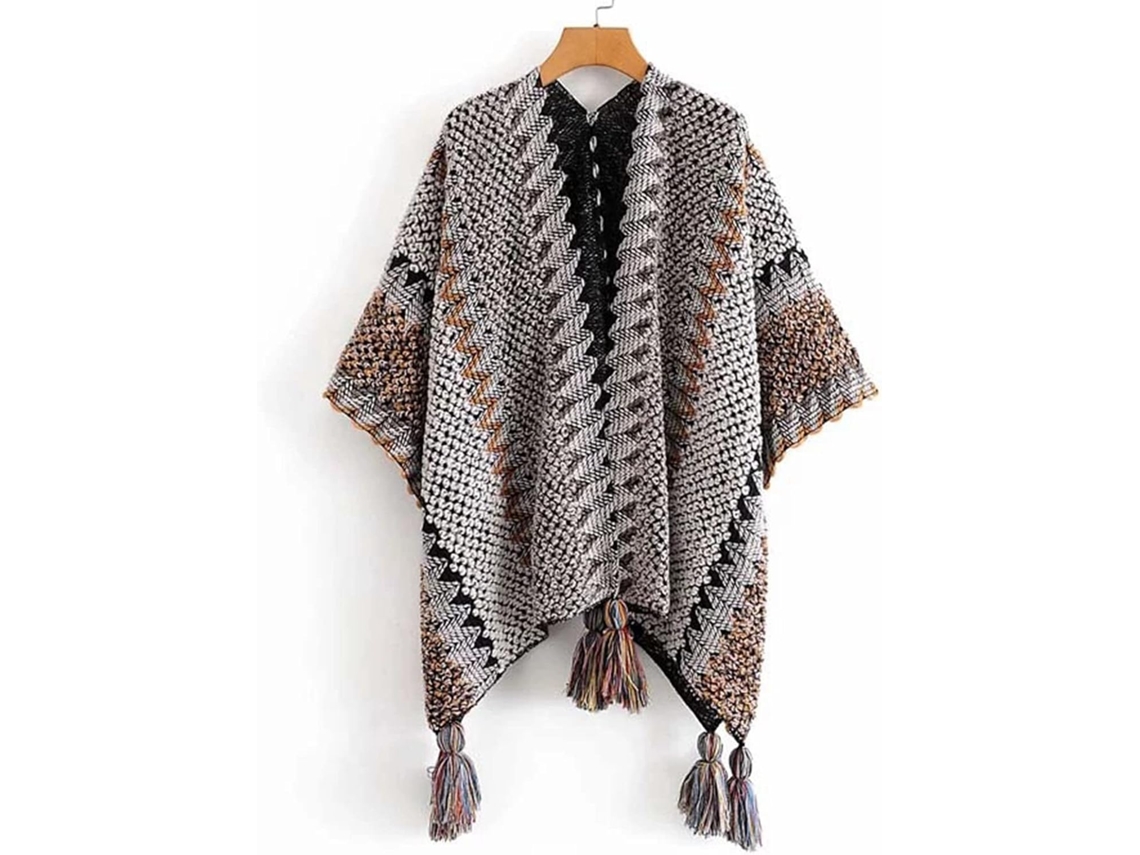 Xale Feminino Com Frente Aberta, Ideal Para Outono E Inverno, Um Lenço Elegante