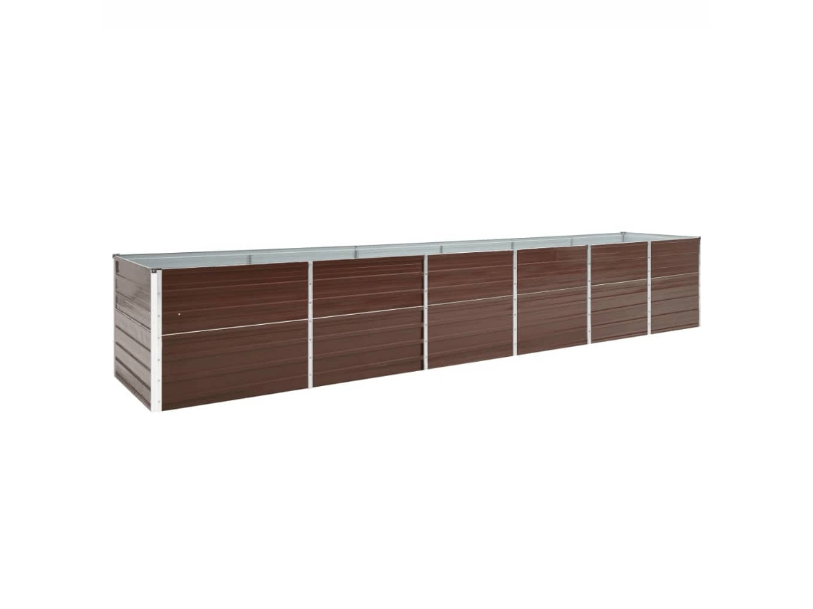 Vidaxl Canteiro Elevado De Jardim 480x80x77cm Aço Galvanizado Castanho