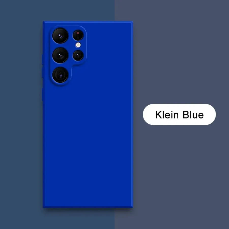 (samsung S22, Azul Klein) Capa De Silicone Líquido Para Celular Samsung, Capa Protetora De Tecido Macio.