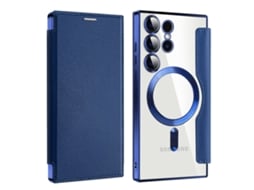 Capa Magnética Para Samsung Galaxy S25 Plus– Com Porta Cartões E Proteção Rfid Anti-roubo Azul Marinho Panoona