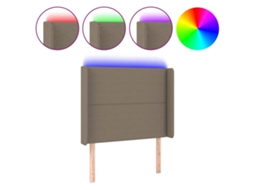 Cabeceira de Cama com Led Tecido Cinza Acastanhado MAISON EXCLUSIVE (93x16x118 cm)