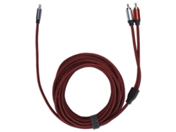 Aetheria cabo de Áudio Type c Macho para 2rca Macho Dourado 5m para Celular Tablet Laptop