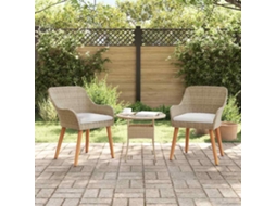 Vidaxl Cadeira De Jardim 2 Pcs Bege 62,5 X 55 X 82 Cm Vime Pe
