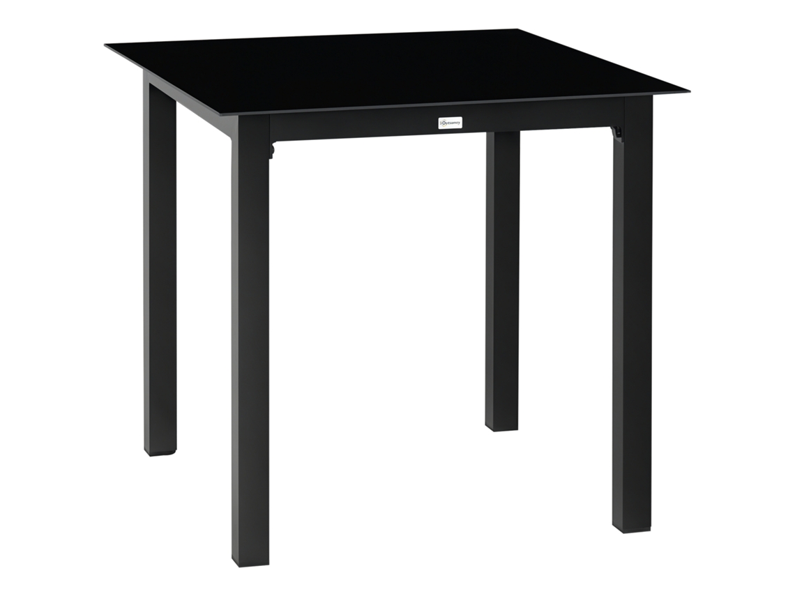 Mesa de Jardim, Mesa Externa, Mesa de Estar Ao Ar Livre. Resistente Ao Clima. 80 X 80 X 74 Cm. Preto Ge