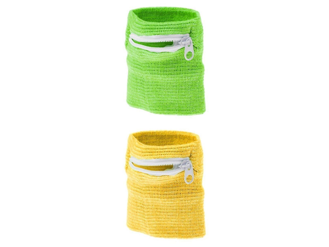 Conjunto De 2 Pulseiras Esportivas Fitness, Faixa De Absorção De Suor E Carteira Com Zíper.