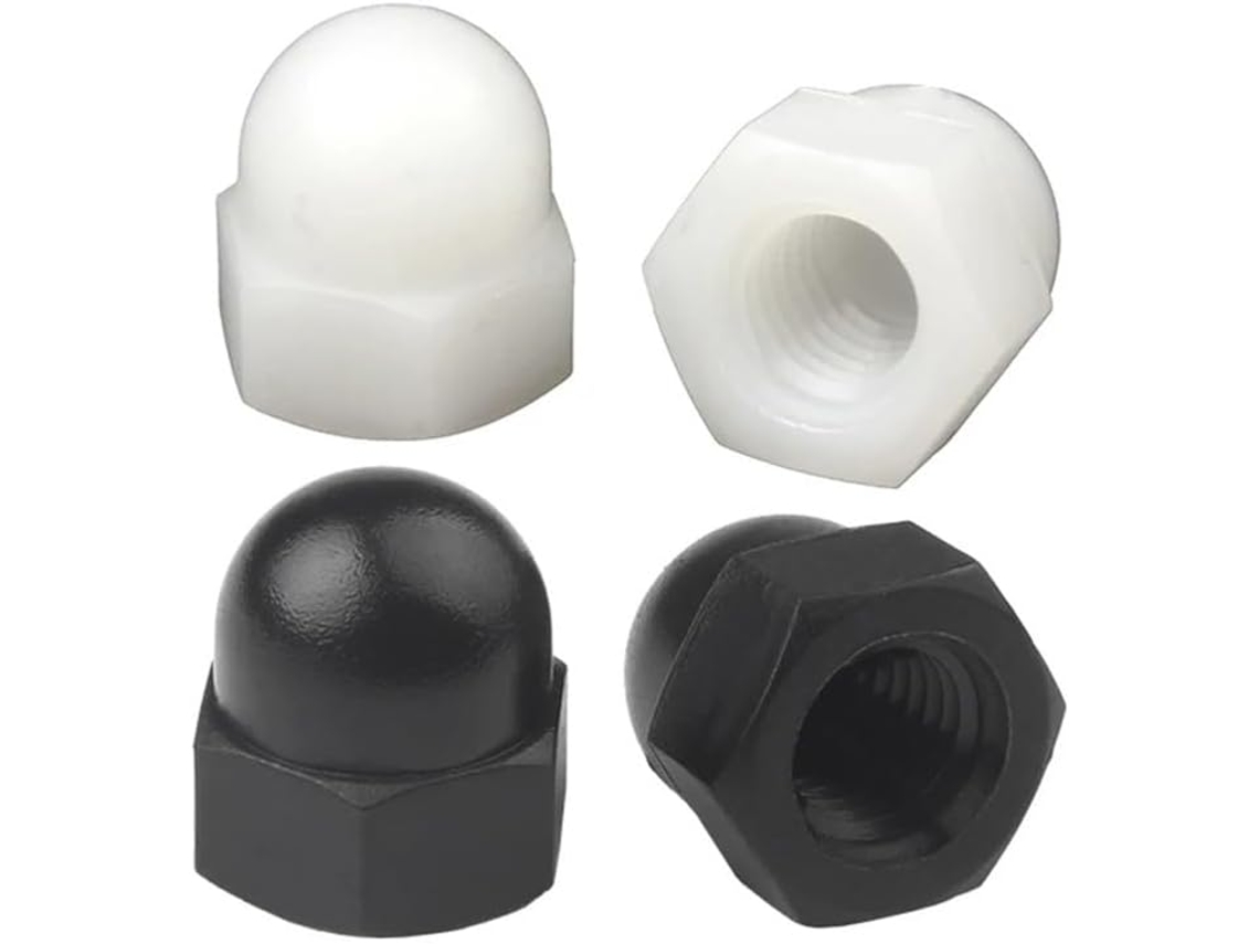 Conjunto De Porcas Sextavadas, Plástico Tipo Bolota, Brancas E Pretas,